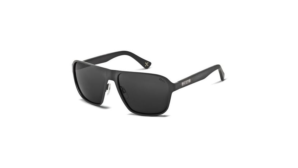 Zeal Optics Riviera Sunglasses, Matte Black Frame and Polarized Dark Grey Lens 10726