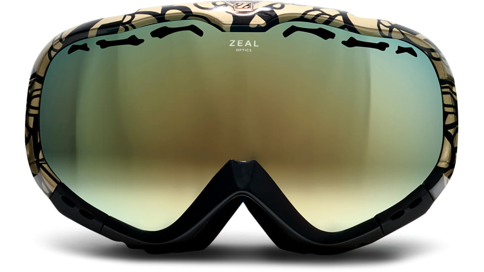 Zeal Optics Sigma Ski Goggles, Cipher Gold Frame and Alchemy Mirror Optimum Lens 10254