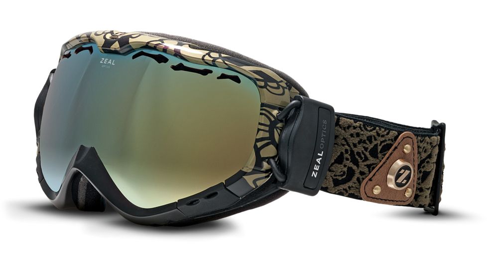 Zeal Optics Sigma Ski Goggles, Cipher Gold Frame and Alchemy Mirror Optimum Lens 10254