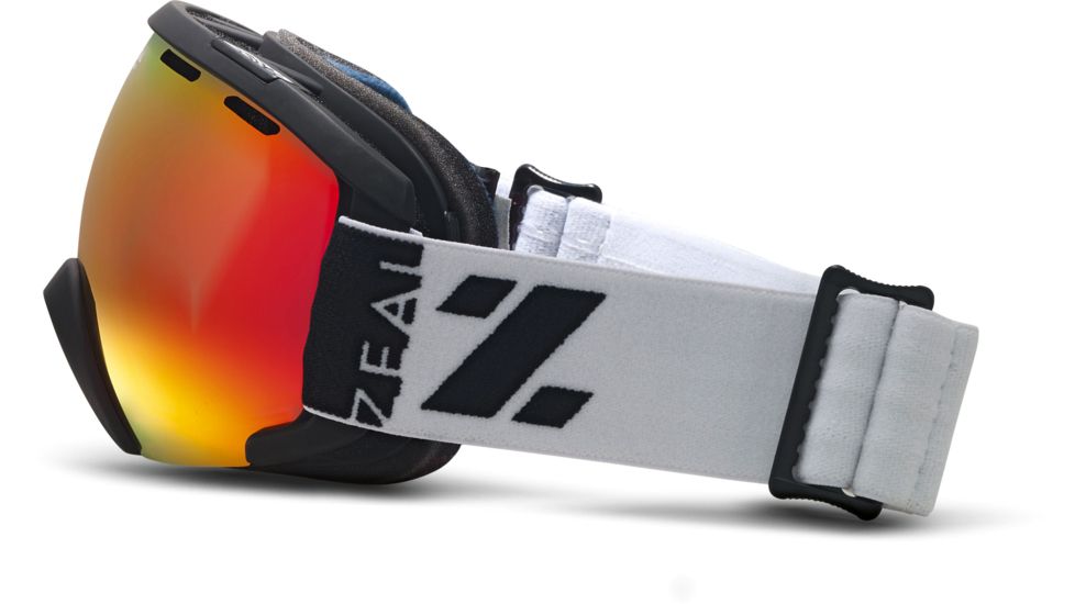Zeal Optics Slate Ski Goggles, Upland White Frame and Metal Mirror Optimum Lens 10265