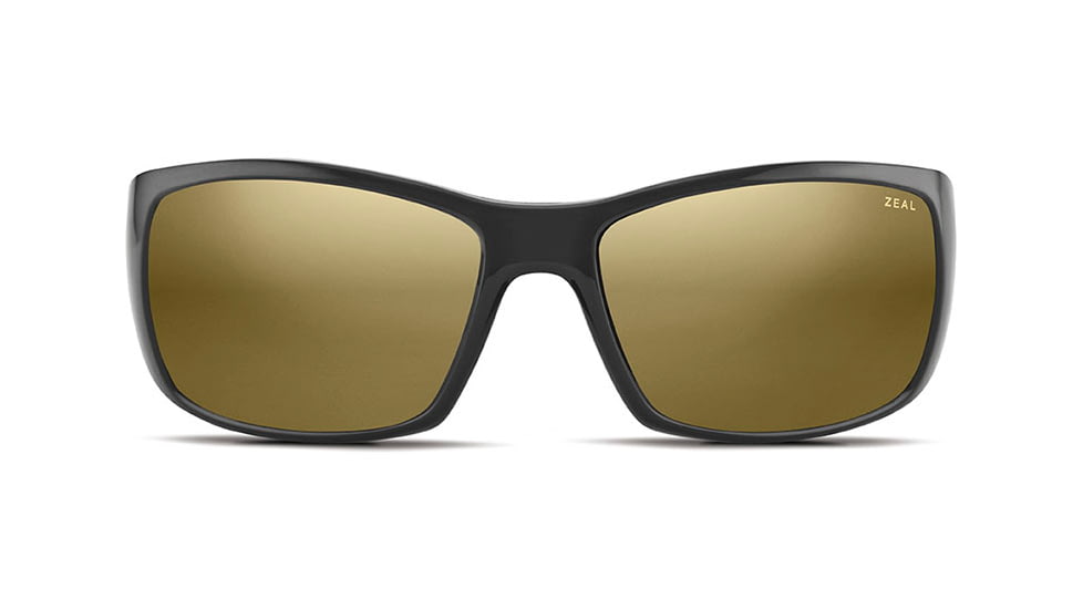 Zeal Optics Tracker Sunglasses - Polished Black Frame,Polarized Copper Gold Mirror Lens 10957