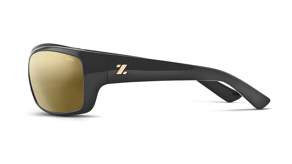 Zeal Optics Tracker Sunglasses - Polished Black Frame,Polarized Copper Gold Mirror Lens 10957