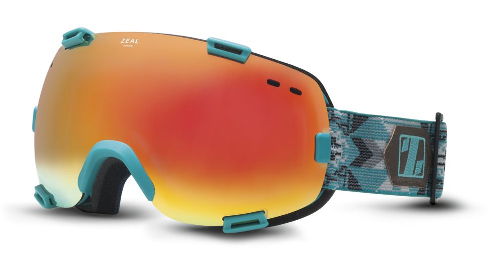 Zeal Optics Voyager Ski Goggles, Territory Turquoise Frame and Phoenix Mirror and SkyLight Blue Optimum Lens 10275