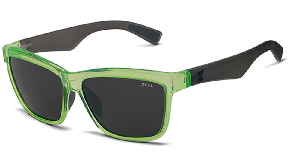 Zeal Optics Kennedy Sunglasses Atomic Green Frame, Dark Grey Lenses, Polarized 10653