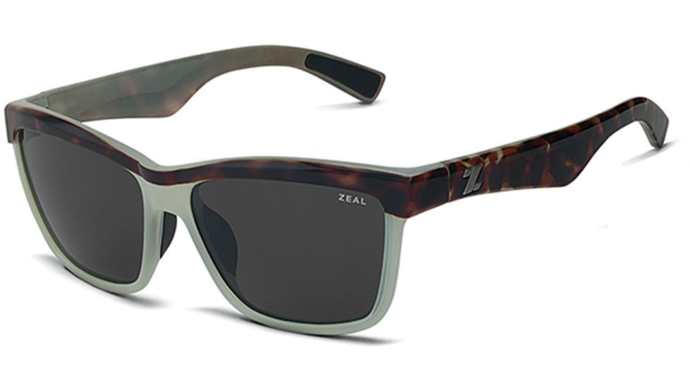 Zeal Optics Kennedy Sunglasses Seafoam Tortoise Frame, Dark Grey Lenses, Polarized 10654