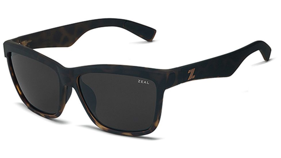Zeal Optics Kennedy Sunglasses Torched Tortoise Frame, Dark Grey Lenses, Polarized 10652