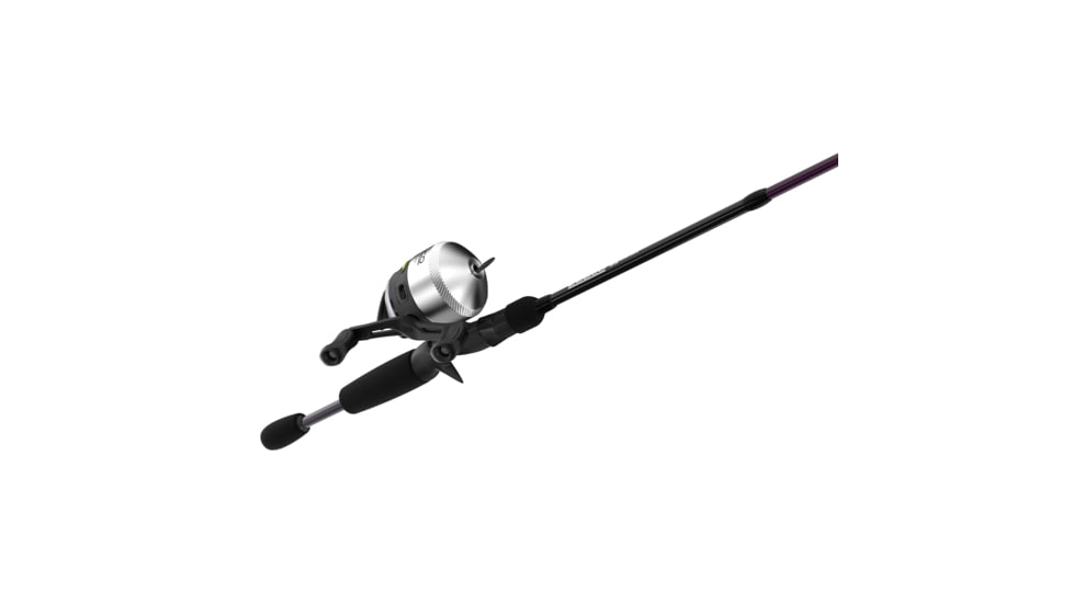 Zebco 33 Custom-Z Spincast Reel and Rod Combo, 6ft 6in 2-PC Telescopic Rod, Medium, Fast, SZ 30 Reel, 4.1-1 Ratio, 2-PC Strike King Tackle Kit, Silver/Purple, 33CZ2SK662M.FB4