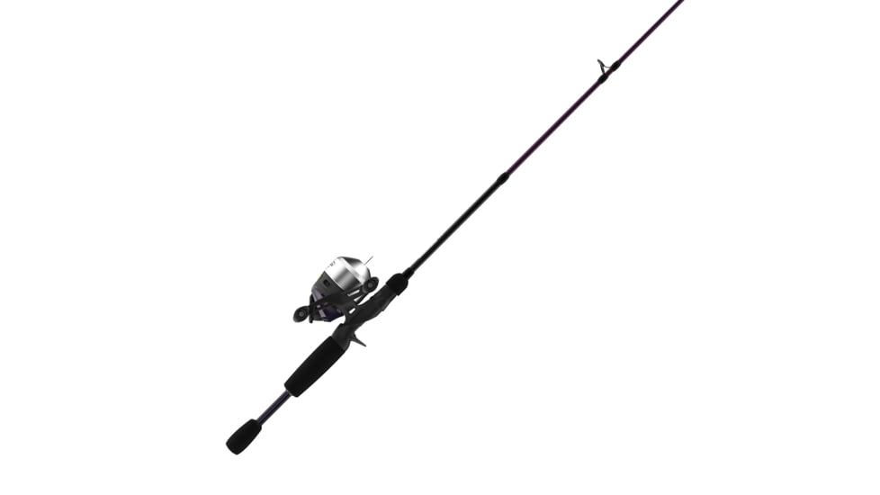 Zebco 33 Custom-Z Spincast Reel and Rod Combo, 6ft 6in 2-PC Telescopic Rod, Medium, Fast, SZ 30 Reel, 4.1-1 Ratio, 2-PC Strike King Tackle Kit, Silver/Purple, 33CZ2SK662M.FB4