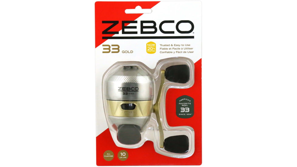 Zebco 33 Gold Spincasting Reel, 4.1:1, 2+1, Ambidextrous, 33NGold.CP3