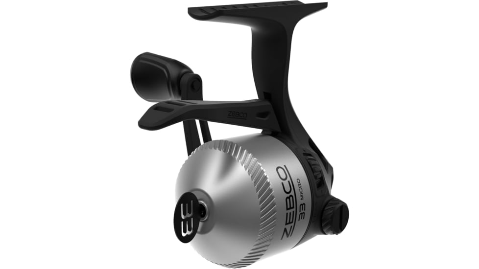 Zebco 33 Micro Trigger Spincast Reel, SZ 10 Reel, Changeable Righ/Left Retrieve, Built-In Bite Alert, All-Metal Gears, Pre-Spooled w/ 4lb Zebco Cajun Line, Silver/Black, 33MTN.BX6