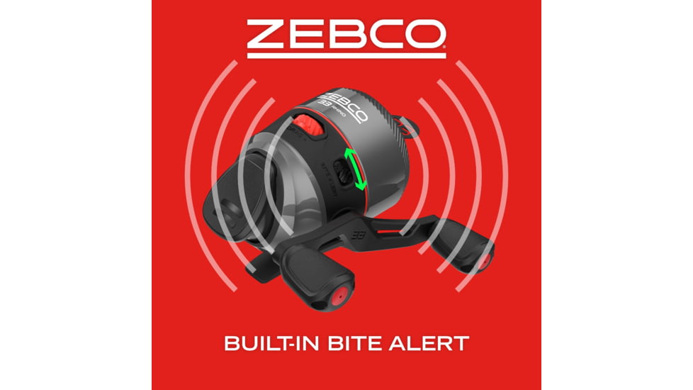 Zebco 33 Rhino Spincast Reel and Rod Combo, 6ft 2-PC E-Glass Rod w/ ComfortGrip Handle, QuickSet Anti-Reverse Reel w/ Bite Alert, Gray/Black, ZR33602MA.NS3