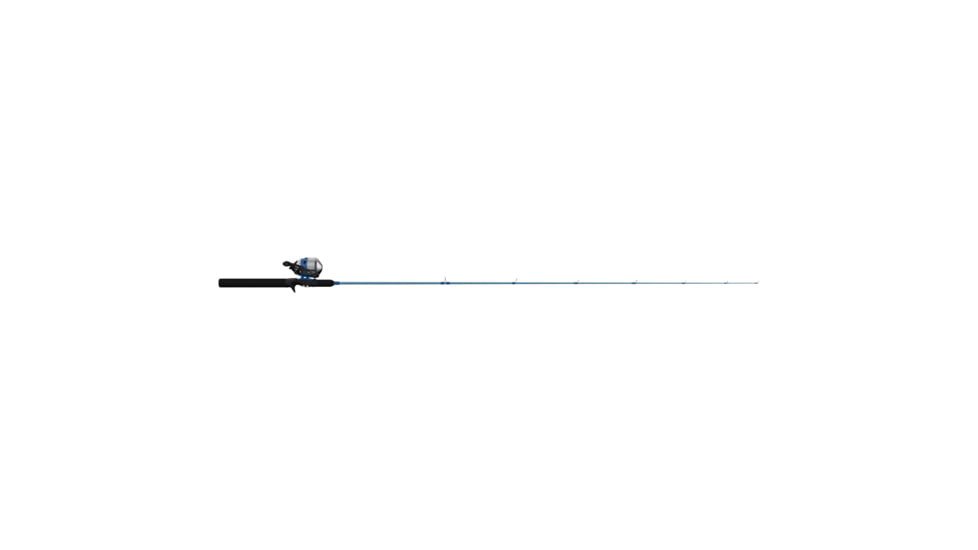 Zebco 33 Salt Fisher Spincast Reel and Rod Combo, 6ft 6in 2-PC Telescopic Rod, Medium-Heavy, SZ 30 Reel, 3.6-1 Ratio, 4-PC Strike King Tackle Kit, Blue, 33SWSK662MH.FB4