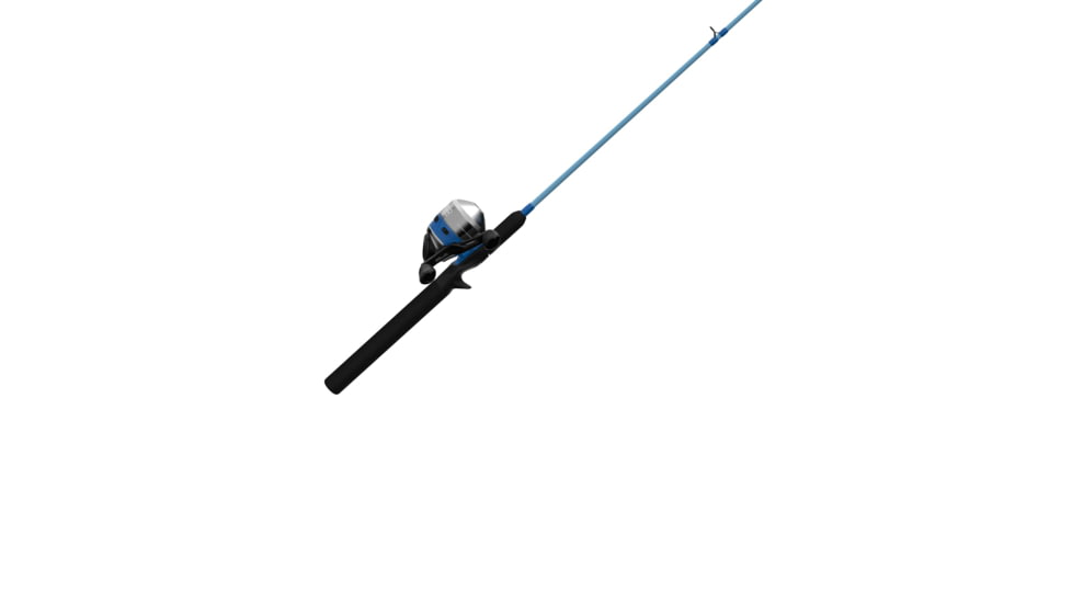 Zebco 33 Salt Fisher Spincast Reel and Rod Combo, 6ft 6in 2-PC Telescopic Rod, Medium-Heavy, SZ 30 Reel, 3.6-1 Ratio, 4-PC Strike King Tackle Kit, Blue, 33SWSK662MH.FB4