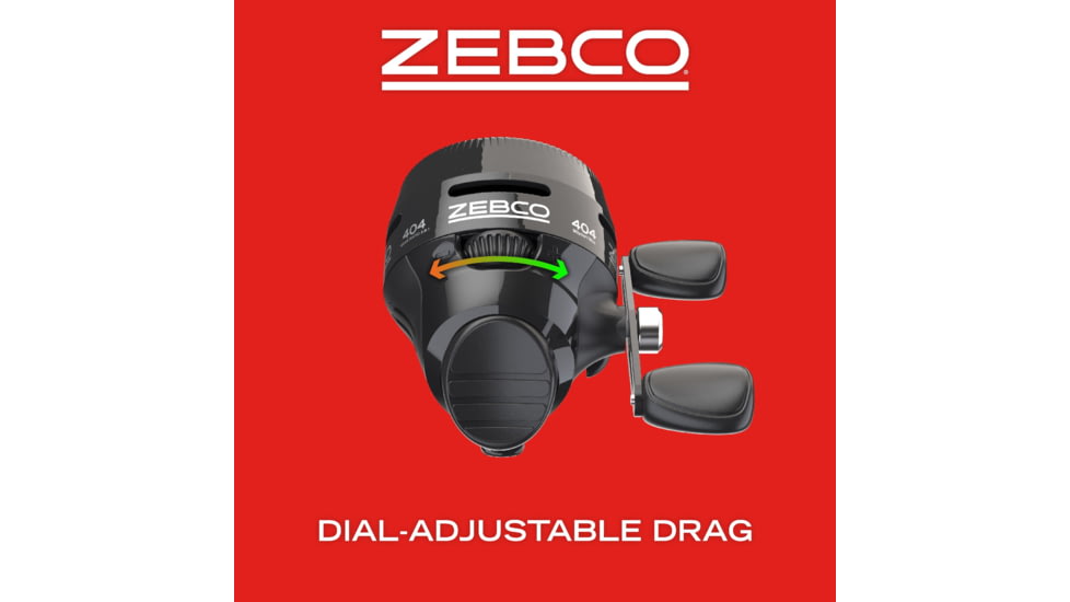 Zebco 404 Spincast Reel, SZ 40 Reel, RH Retrieve, Built-in Bite Alert, Durable All-Metal Gears, Stainless Steel Pick-up Pin, Pre-Spooled w/ 15lb Zebco Fishing Line, Black, 404MBK.BX3