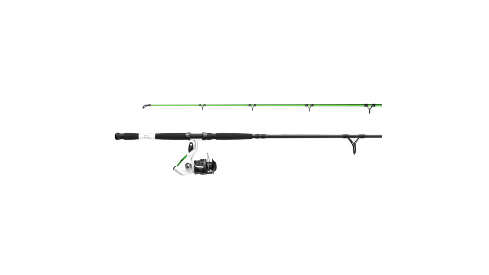 Zebco Bite Alert Spinning Reel and Rod Combo, 7ft 2-PC Fiberglass Pole, Extended EVA Handle, SZ 60 Reel, Pre-Spooled w/ 20lb Zebco Line, 4.9-1 Ratio, Black/White, BA60702MHA.NS3