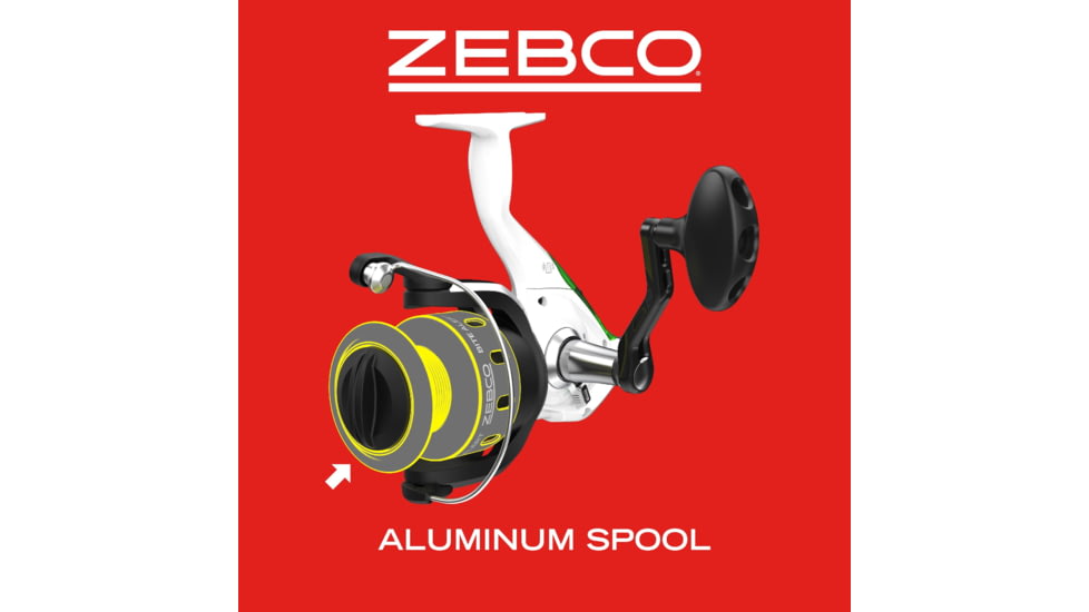 Zebco Bite Alert Spinning Reel and Rod Combo, 7ft 2-PC Fiberglass Pole, Extended EVA Handle, SZ 60 Reel, Pre-Spooled w/ 20lb Zebco Line, 4.9-1 Ratio, Black/White, BA60702MHA.NS3