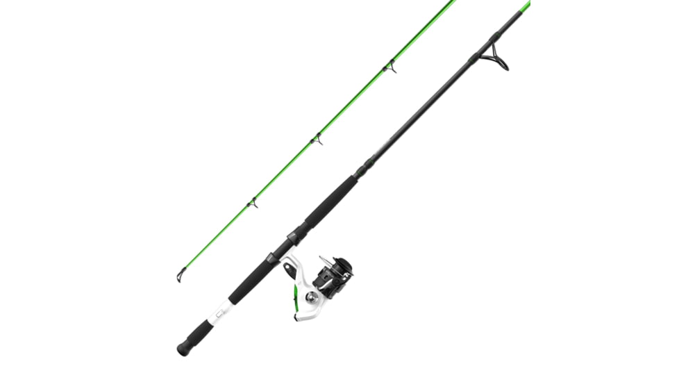 Zebco Bite Alert Spinning Reel and Rod Combo, 7ft 2-PC Fiberglass Pole, Extended EVA Handle, SZ 60 Reel, Pre-Spooled w/ 20lb Zebco Line, 4.9-1 Ratio, Black/White, BA60702MHA.NS3