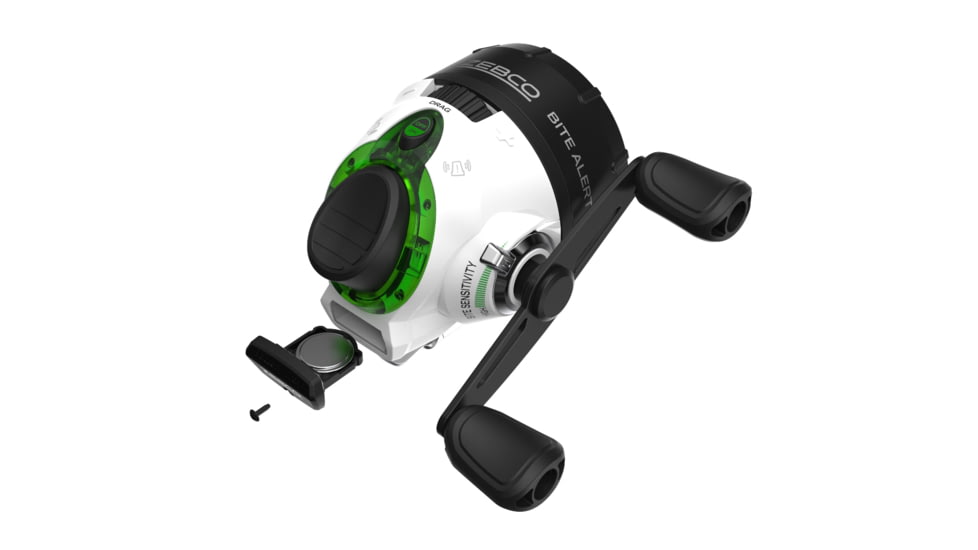 Zebco Bite Alert Spincast Reel and Rod Combo, 7ft 2-PC Fiberglass Rod w/ Built-in Hook Keeper, Electronic Bite Alert Reel w/ Ceramic Pick-Up Pin and Dial-Adjustable Drag, BA808J702MHA.NS3