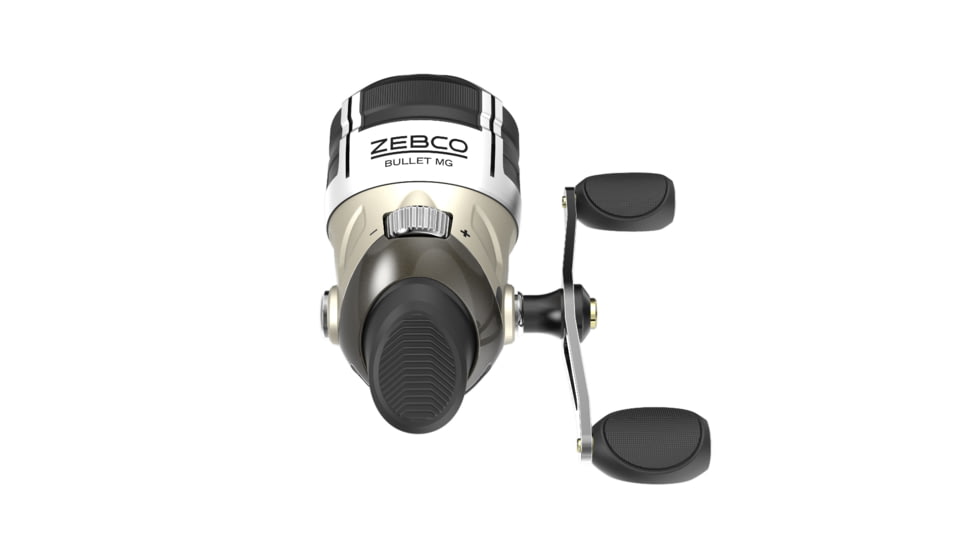 Zebco Bullet MG Spincast Reel, SZ 30 Reel, Fast 29.6 Inches Per Turn, 5.1-1 Ratio, Ultra-Lightweight Magnesium Body, Pre-spooled w/ 10 lb Zebco Fishing Line, Dark Silver, ZB30MG.BX3