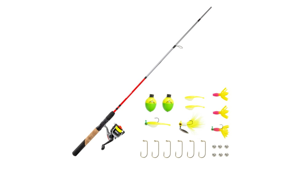 Zebco Ready Tackle Crappie 10sz 6 ft 6 in Spinning Combo w/Mr. Crappie Tackle, 2 Pieces, Ultra Light, 21-44697