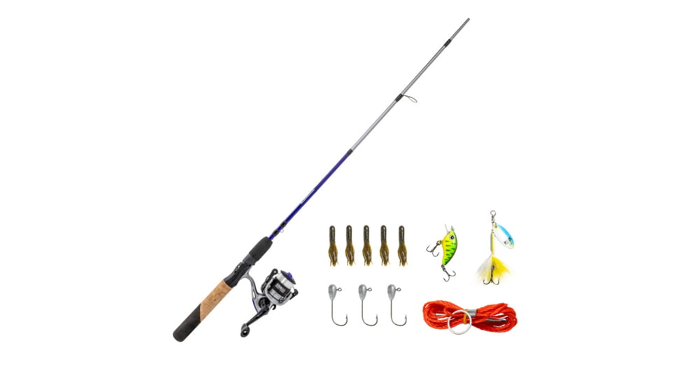 Zebco Ready Tackle Panfish 10sz 5 ft 6 in Spinning Combo w/Strike King Tackle, 2 Pieces, Light, 21-44695