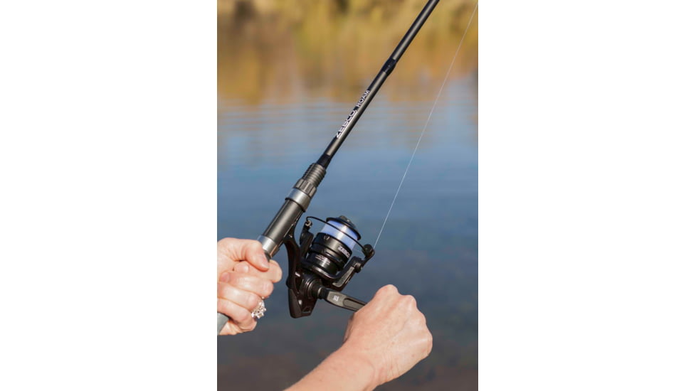 Zebco Roam 20 Size Spinning Combo, 8 lb Line, w/2 Piece Medium Light Rod, Black, 6ft, ROAMBK20602ML.NS3