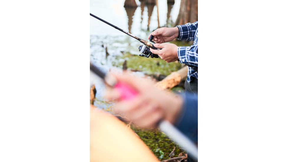 Zebco Roam 20 Size Spinning Combo, 8 lb Line, w/2 Piece Medium Light Rod, Black, 6ft, ROAMBK20602ML.NS3