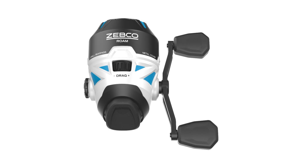 Zebco Roam Spincast Reel, SZ 30 Reel, Changeable Right or LH Retrieve, Pre-Spooled w/ 10lb Zebco Fishing Line, Stainless Steel Front Cover, Blue, Clam Pack, ROAMBL.SC3