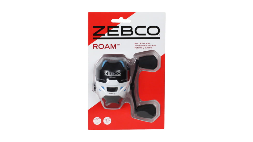 Zebco Roam Spincast Reel, SZ 30 Reel, Changeable Right or LH Retrieve, Pre-Spooled w/ 10lb Zebco Fishing Line, Stainless Steel Front Cover, Blue, Clam Pack, ROAMBL.SC3