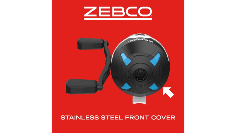 Zebco Roam Spincast Reel, SZ 30 Reel, Changeable Right or LH Retrieve, Pre-Spooled w/ 10lb Zebco Fishing Line, Stainless Steel Front Cover, Blue, Clam Pack, ROAMBL.SC3