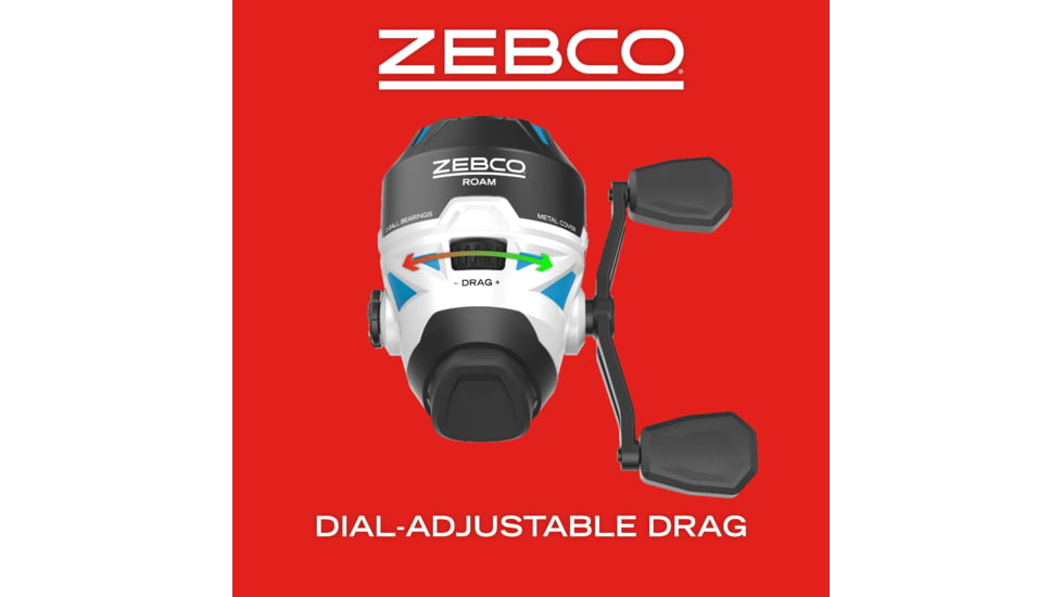 Zebco Roam Spincast Reel, SZ 30 Reel, Changeable Right or LH Retrieve, Pre-Spooled w/ 10lb Zebco Fishing Line, Stainless Steel Front Cover, Blue, ROAMBL.BX3
