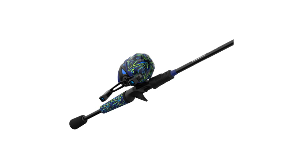 Zebco Roam Spincast Reel and Rod Combo, 6ft 2-PC Fiberglass Pole, ComfortGrip Handle, QuickSet Anti-Reverse Reel, Pre-Spooled w/ 10lb Zebco Line, Blue/Green, ROAMBG3602M.NS3