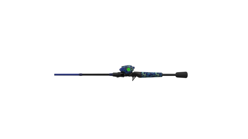 Zebco Roam Baitcast Reel and Rod Combo, 6ft 6in 2-PC Fiberglass Pole w/ Split-Grip MaxTac Handle, Lightweight Graphite Frame, RH Retrieve, Blue/Green, ROAMBG100662MH.NS3