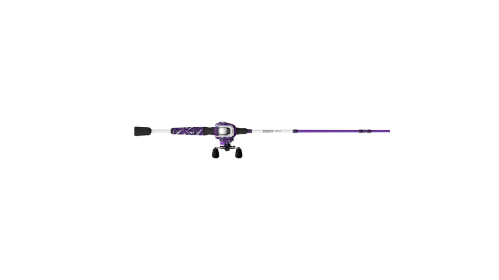 Zebco Roam Baitcast Reel and Rod Combo, 6ft 6in 2-PC Fiberglass Pole w/ Split-Grip MaxTac Handle, Lightweight Graphite Frame, RH Retrieve, Purple, ROAMPR100662MH.NS3