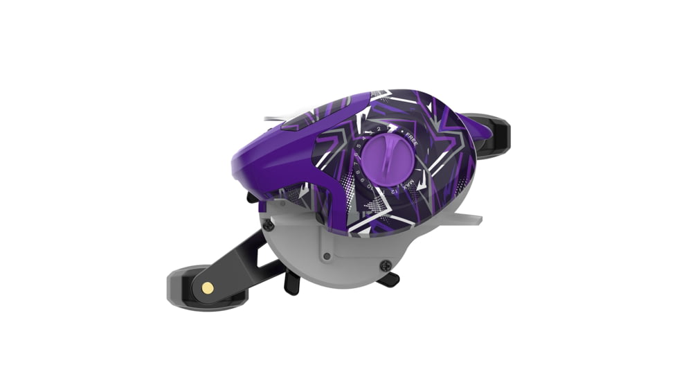 Zebco Roam Baitcast Reel and Rod Combo, 6ft 6in 2-PC Fiberglass Pole w/ Split-Grip MaxTac Handle, Lightweight Graphite Frame, RH Retrieve, Purple, ROAMPR100662MH.NS3