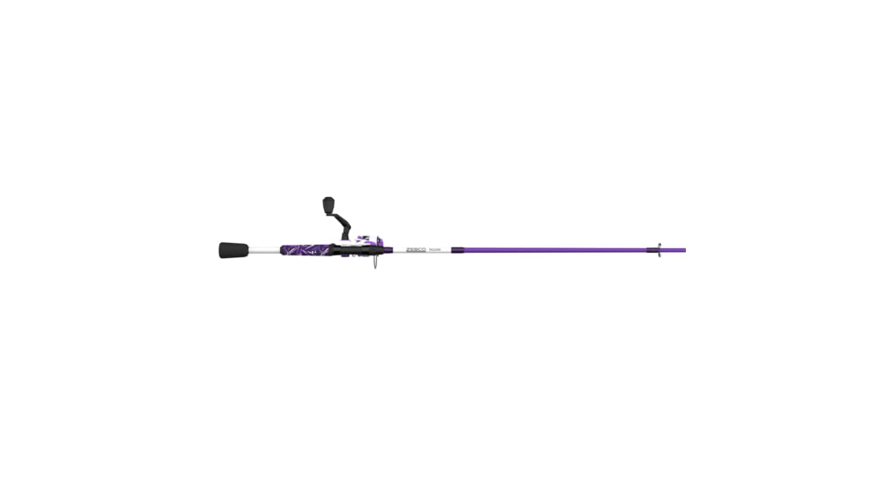 Zebco Roam Spinning Reel and Rod Combo, 6ft 6in 2-PC Fiberglass Pole, Split ComfortGrip Handle, Soft-Touch Handle Knob, SZ 30 Reel, Purple, ROAMPR30662M.NS3