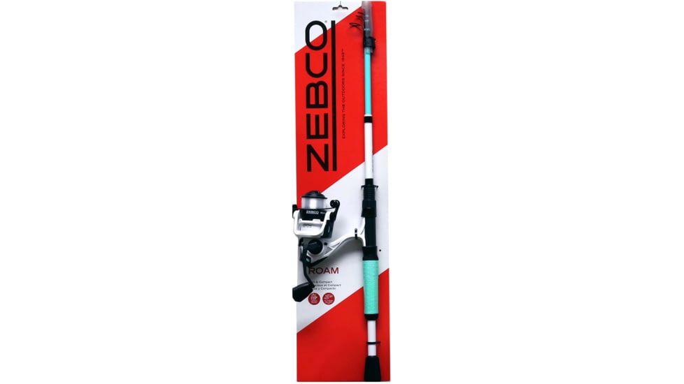 Zebco Roam Tele Size 20 Spinning Combo, 8 lb Line, 6ft Rod, Comfort Grip, Seafoam, ROAMSF20605M.FB4