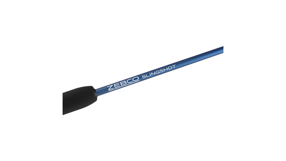 Zebco Slingshot Spinning Reel and Rod Combo, 5ft 6in 2-PC Pole, SZ 20 Reel, Changeable Righ/Left Retrieve, Pre-Spooled w/ 8lb Zebco Cajun Line, Blue, SLSPBL562MLA.NS4
