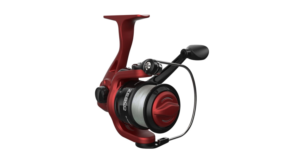 Zebco Slingshot Spinning Reel and Rod Combo, 5ft 6in 2-PC Pole, SZ 20 Reel, Changeable Righ/Left Retrieve, Pre-Spooled w/ 8lb Zebco Cajun Line, Red, SLSPRD562MLA.NS4