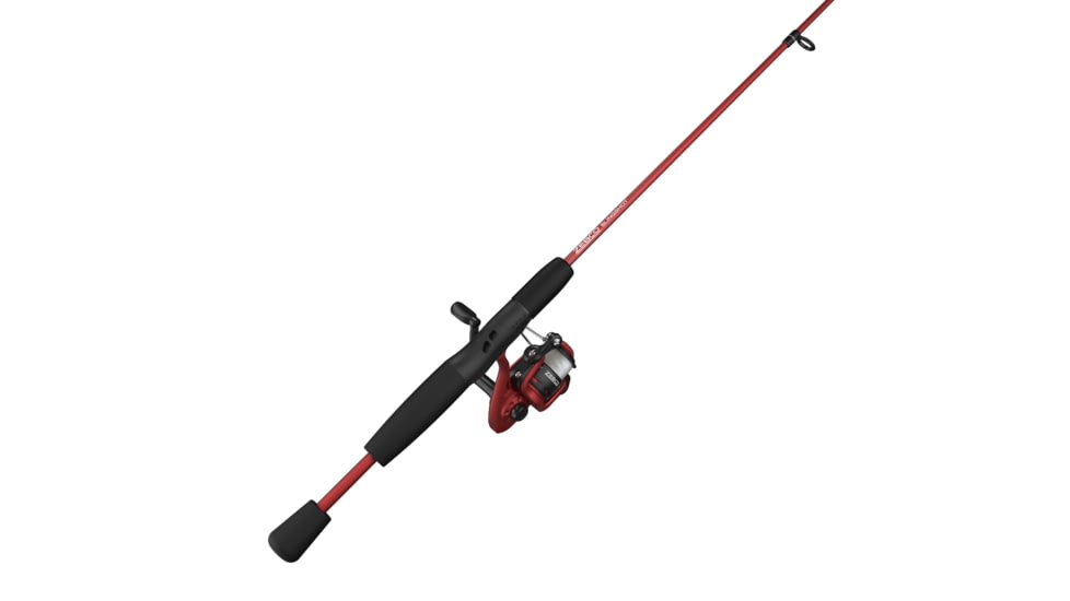 Zebco Slingshot Spinning Reel and Rod Combo, 5ft 6in 2-PC Pole, SZ 20 Reel, Changeable Righ/Left Retrieve, Pre-Spooled w/ 8lb Zebco Cajun Line, Red, SLSPRD562MLA.NS4