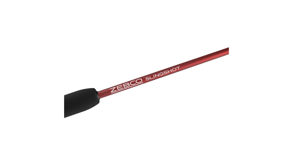 Zebco Slingshot Spinning Reel and Rod Combo, 6ft 2-PC Pole, SZ 20 Reel, Changeable Righ/Left Retrieve, Pre-Spooled w/ 8lb Zebco Cajun Line, Red, SLSPRD602ML.NS4
