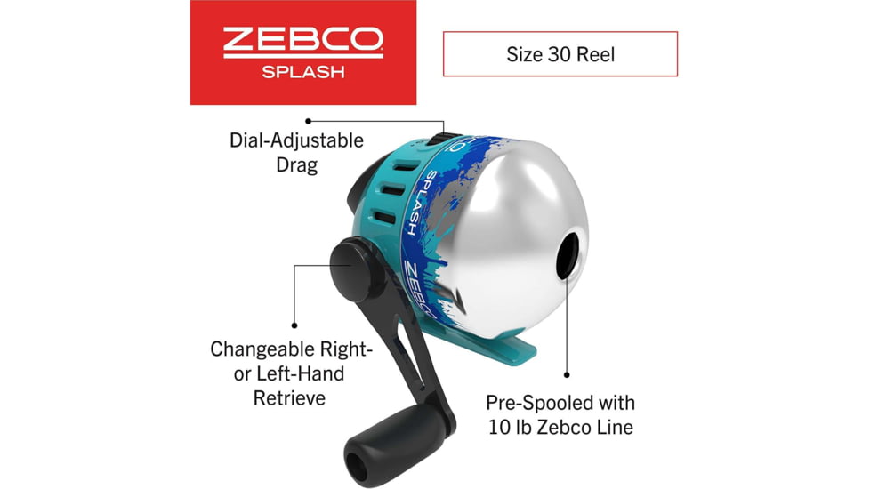 Zebco Splash Combo Spincast, On 6ft 2 Piece Rod, 4 Pack Asstmnt, 2 Blue / 2 Purp, BRSSPLASHSC602M