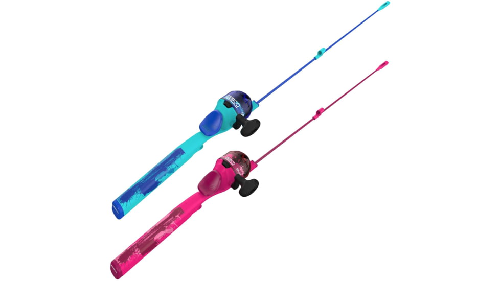 Zebco Splash Floating Spincast Combo, Tangle Feee Tip, 29in Rod, Blue, Pink
