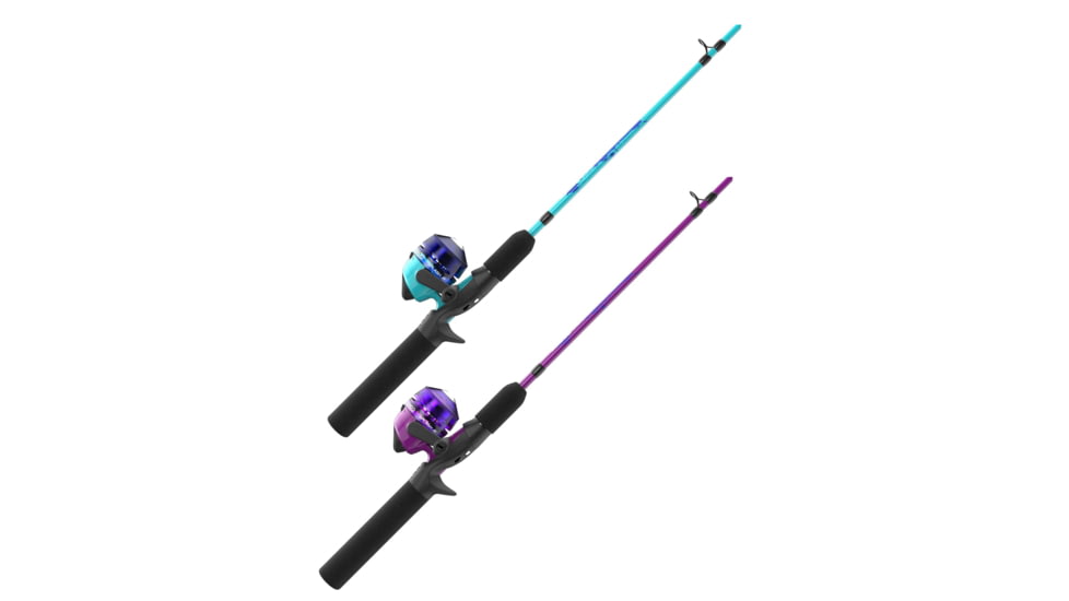 Zebco Splash Jr Spincast Combo, 6 lb Line Tangle Free Tip, 4ft 2 Piece Rod, Blue, Pink