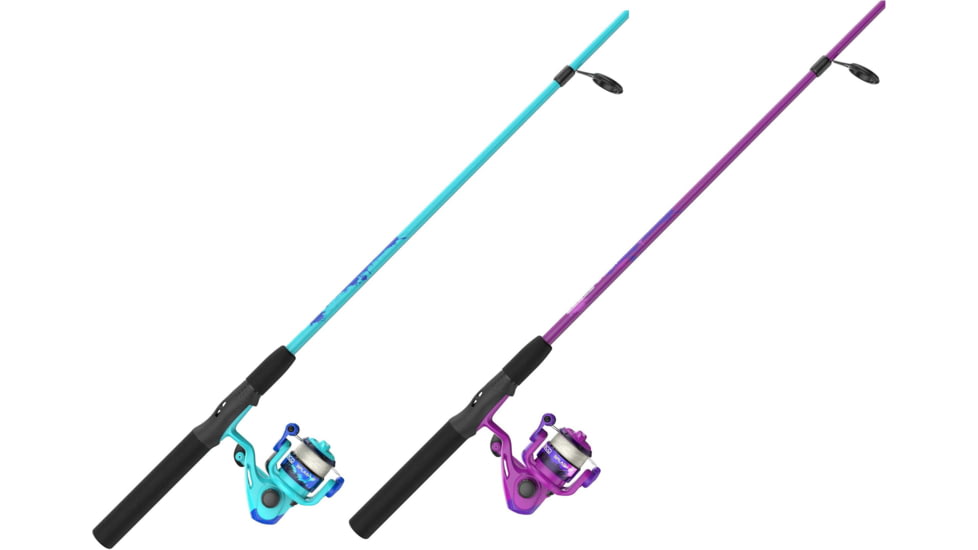 Zebco Splash Jr Spinning Combo, 6 lb Line Tangle Free Tip, 4ft 2 Piece Rod, Blue, Pink