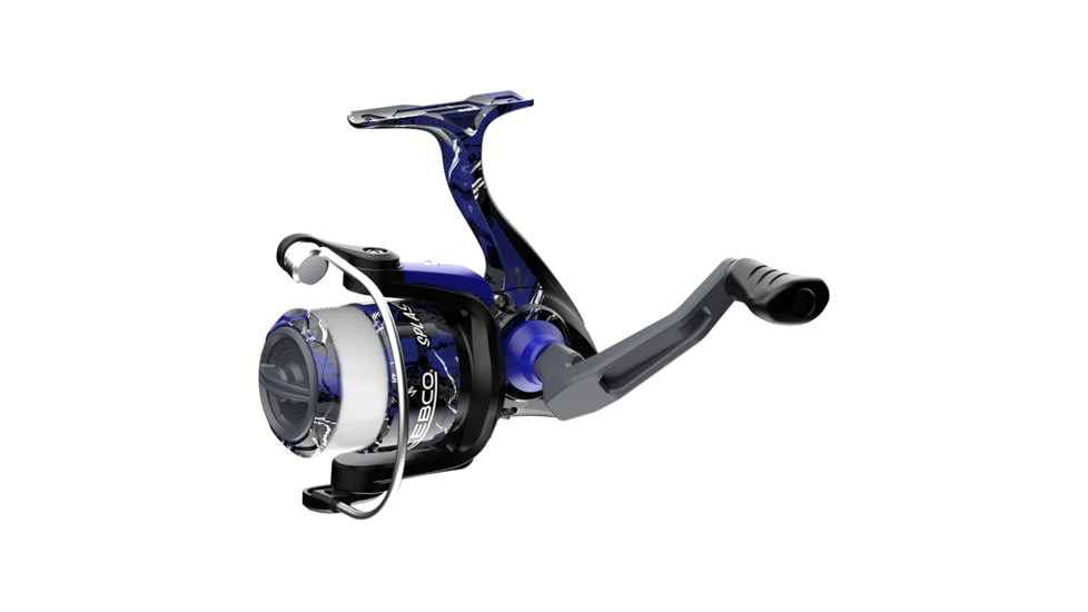 Zebco Splash Spinning Reel and Rod Combo, 6ft 2-PC Fiberglass Rod, Medium-Light, Moderate, SZ 20 Reel, 5.2-1 Ratio, 2-Bearings, All Metal Gears, Z-Splash Blue, SPLZFB20602ML.NS4