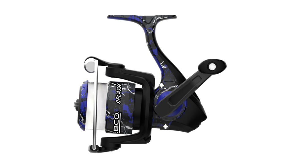 Zebco Splash Spinning Reel and Rod Combo, 6ft 2-PC Fiberglass Rod, Medium-Light, Moderate, SZ 20 Reel, 5.2-1 Ratio, 2-Bearings, All Metal Gears, Z-Splash Blue, SPLZFB20602ML.NS4
