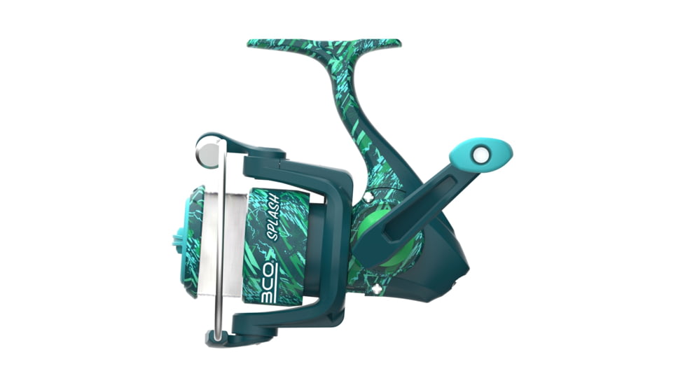 Zebco Splash Spinning Reel and Rod Combo, 6ft 2-PC Fiberglass Rod, Medium-Light, Moderate, SZ 20 Reel, 5.2-1 Ratio, 2-Bearings, All Metal Gears, Grunge Green, SPLGRG20602ML.NS4