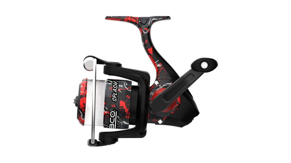 Zebco Splash Spinning Reel and Rod Combo, 6ft 2-PC Fiberglass Rod, Medium-Light, Moderate, SZ 20 Reel, 5.2-1 Ratio, 2-Bearings, All Metal Gears, Z-Splash Red, SPLZFR20602ML.NS4