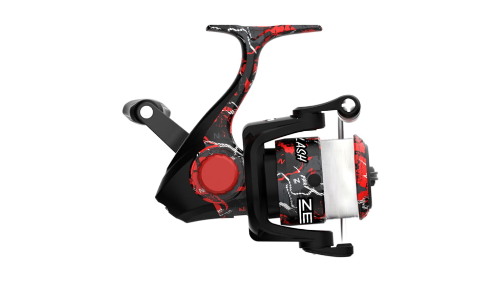 Zebco Splash Spinning Reel and Rod Combo, 6ft 2-PC Fiberglass Rod, Medium-Light, Moderate, SZ 20 Reel, 5.2-1 Ratio, 2-Bearings, All Metal Gears, Z-Splash Red, SPLZFR20602ML.NS4